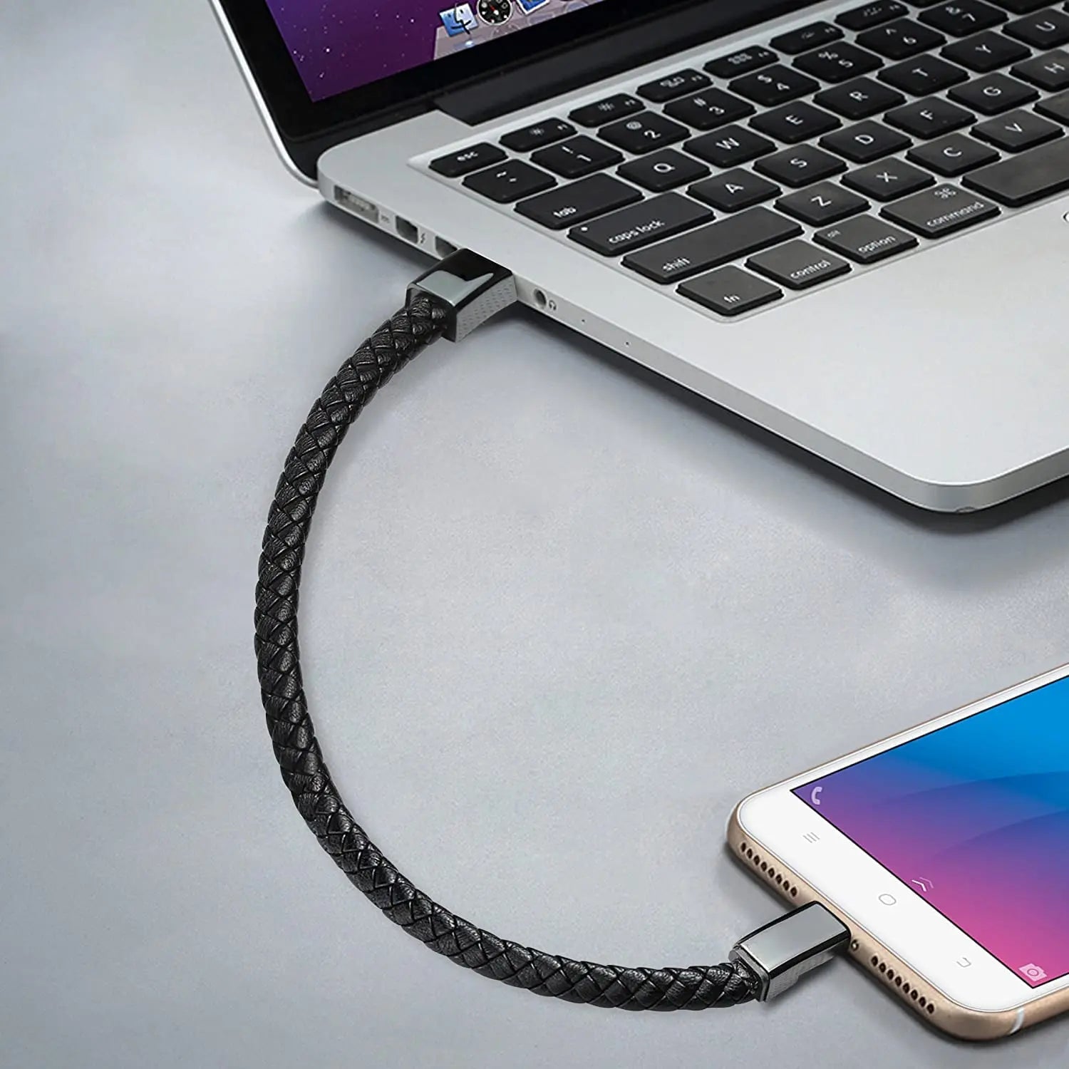 Leather Bracelet Charger USB Charging Cable Braided Cords USB Portable Data Transfer Cable for Iphone Samsung Huawei Xiaomi