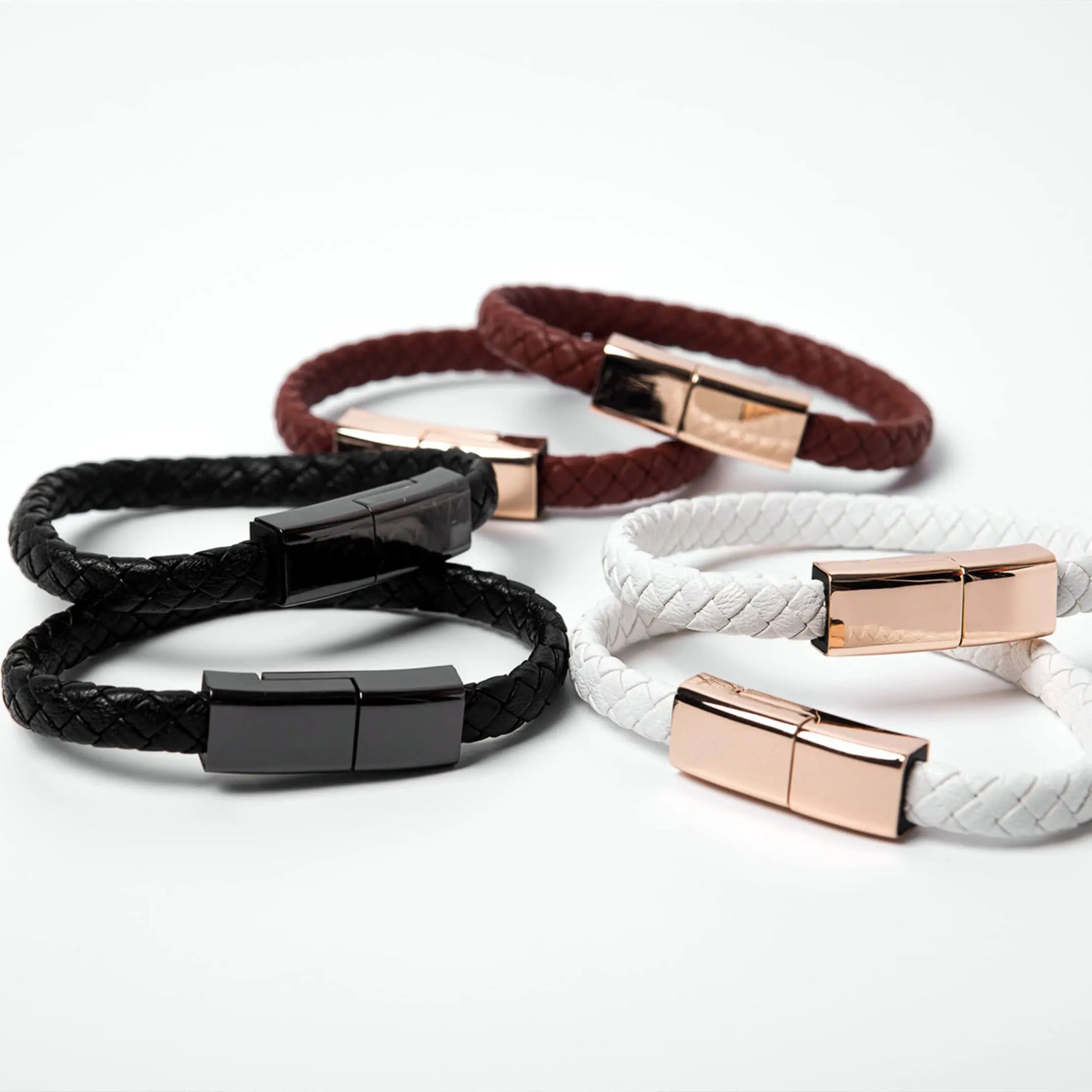 Leather Bracelet Charger USB Charging Cable Braided Cords USB Portable Data Transfer Cable for Iphone Samsung Huawei Xiaomi
